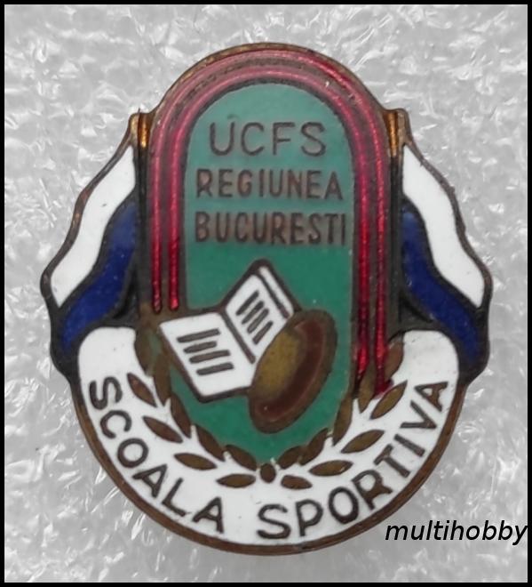 Insigna - UCFS <br/> Regiunea Bucuresti <br/>Scoala sportiva