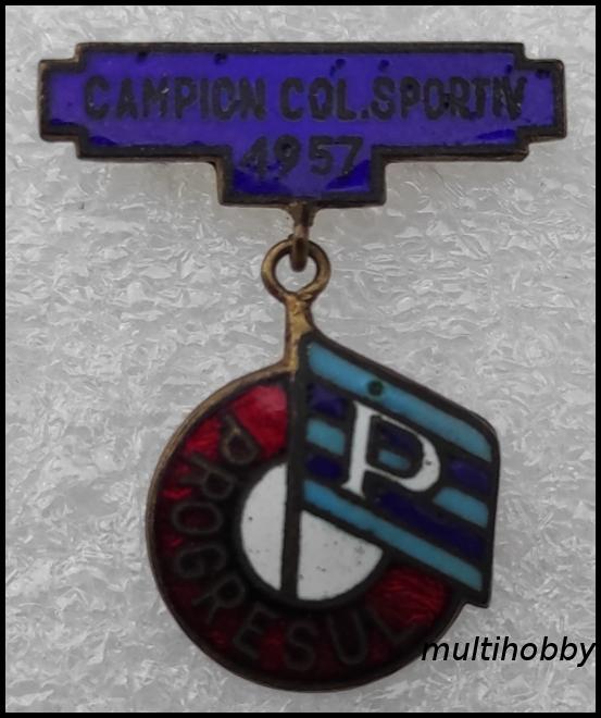 Insigna - Campion Clubul Sportiv Progresul <br/>1957