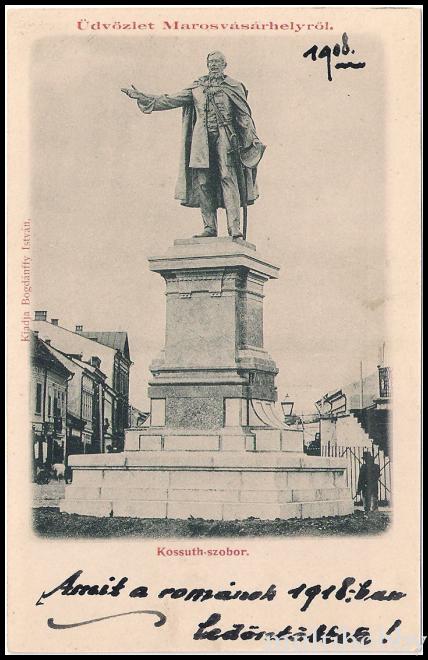 Carte postala Tirgu Mures - Statuia lui Kossuth