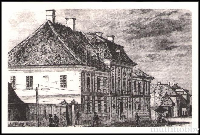 Carte postala Tirgu Mures - Grafica din secolul al 19-lea de Orban Balazs - Cladirea consiliului regal - Palatul Kendeffy