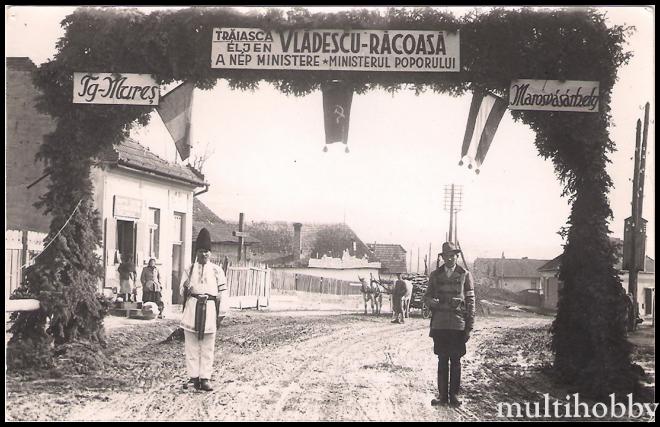 Carte postala Tirgu Mures - Cu ocazia vizitei la Tg Mures a Ministrului minoritatilor Gheorghe Vladescu-Racoasa