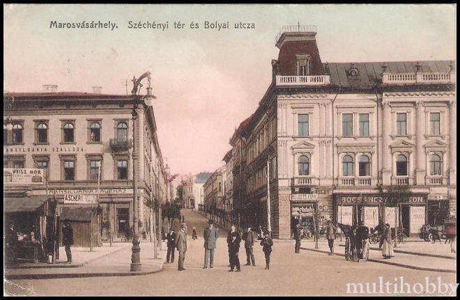 Carte postala Tirgu Mures - Piata Szechenyi si strada Bolyai