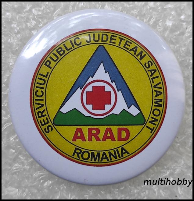 Insigne - Salvamont 10<br/>Serviciul Public Judetean Salvamont<br/>ARAD