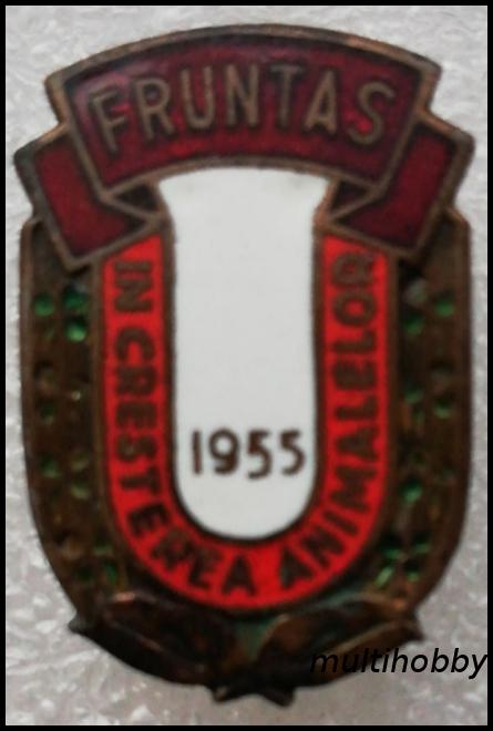 Insigna - Fruntas in cresterea animalelor 1955