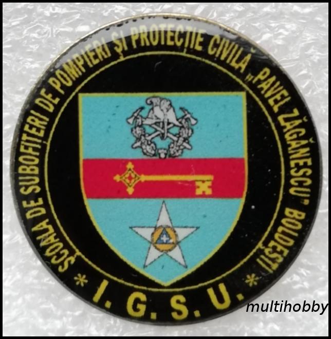 Insigna - Scoala de subofiteri de pompieri si protectie civila - Pavel Zaganescu Balotesti - I.G.S.U.