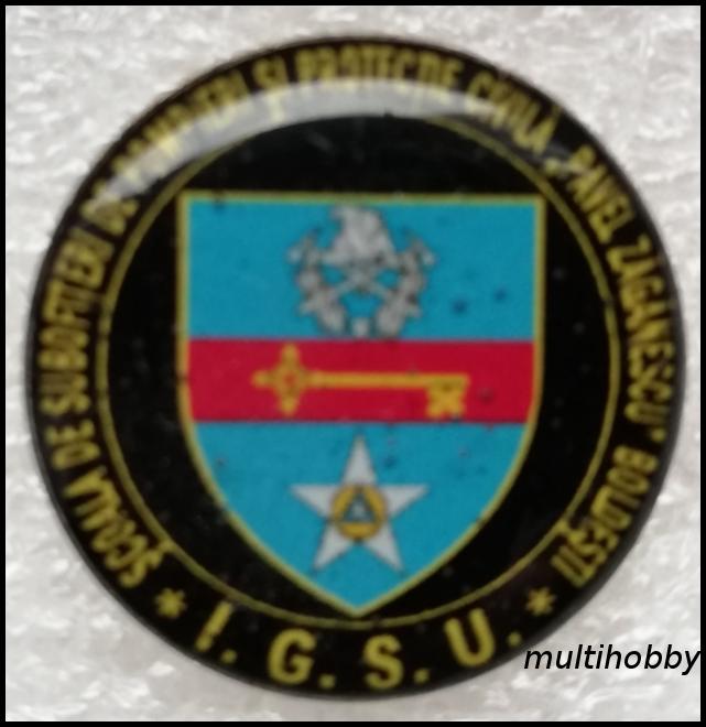 Insigna - Scoala de subofiteri de pompieri si protectie civila - Pavel Zaganescu Balotesti - I.G.S.U.