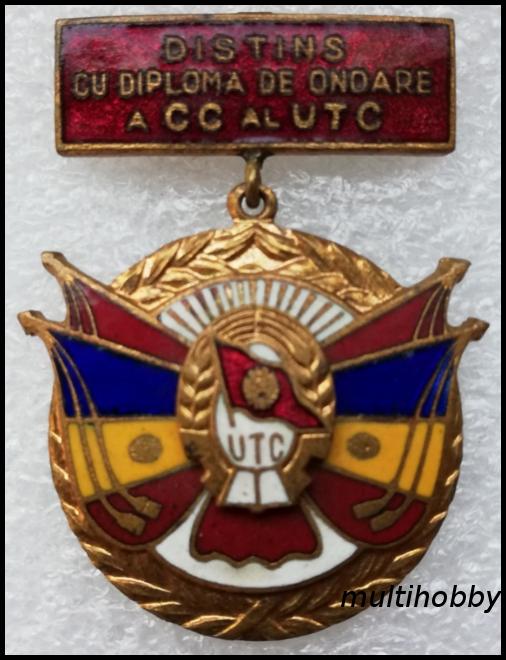 Insigna - *Medalie <Br /> Distins cu diploma de onoare a CC al UTC