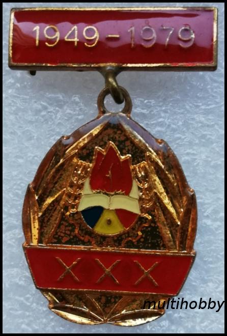 Insigna - *Medalie aniversara <br /> 1949-1979 - 30 de ani de la infiintarea organizatiei pionierilor
