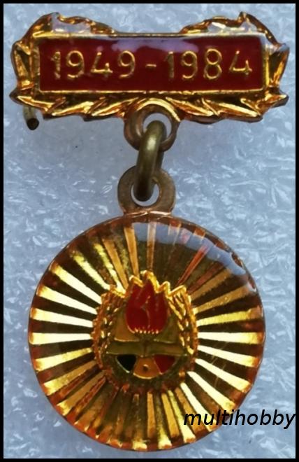Insigna - *Medalie aniversara <br /> 1949-1984 - 35 de ani de la infiintarea organizatiei pionierilor
