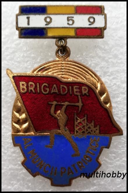 Insigna - **Medalie <br /> Brigadier al muncii patriotice