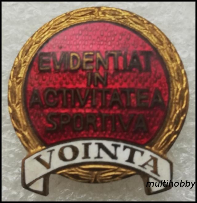 Insigna - Vointa <br /> Evidentiat in activitatea sportiva