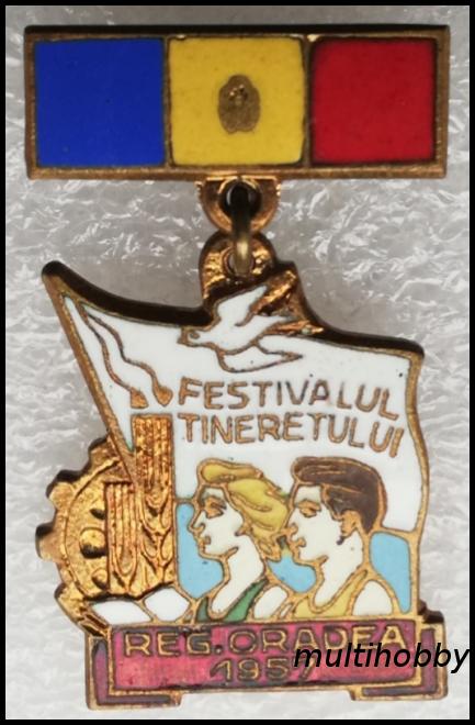 Insigna - Festivalul tineretului regiunea Oradea