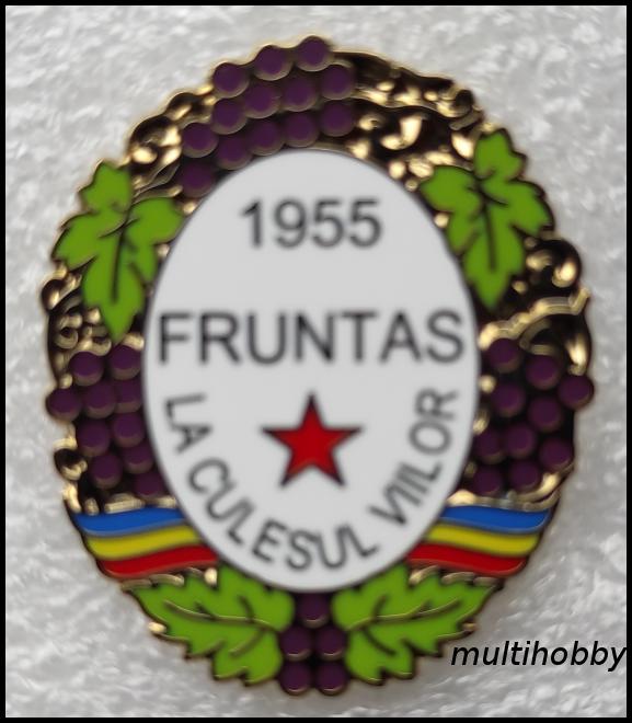 Insigna - 1955 Fruntas La Culesul Viilor