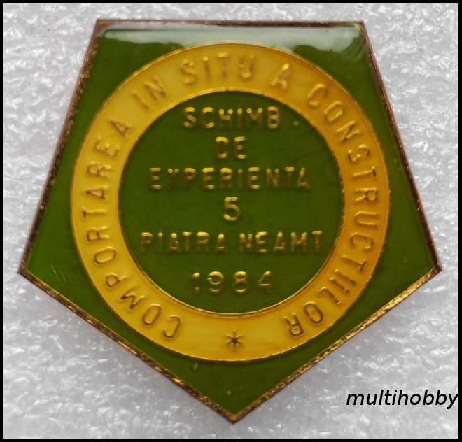 Insigna - Schimb de experienta 5<br/>Piatra Neamt<br/>1984