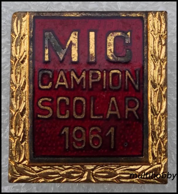 Insigna - **Campion scolar<br/>MIC