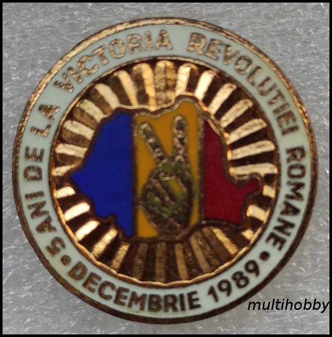 Insigna - 5 ani de la victoria revolutiei romane DECEMBRIE 1989