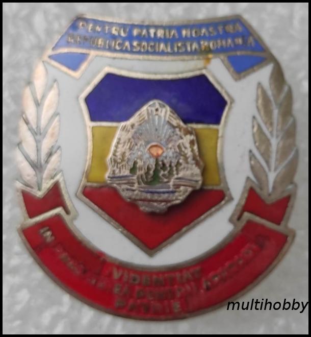 Insigne - Evidentiat In Pregatirea Tineretului Pentru Apararea Patriei - Pentru Patria Noastra RSR